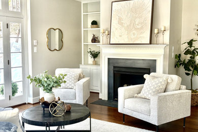 Example of a transitional family room design in Philadelphia