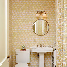 Shower curtain, wallpaper