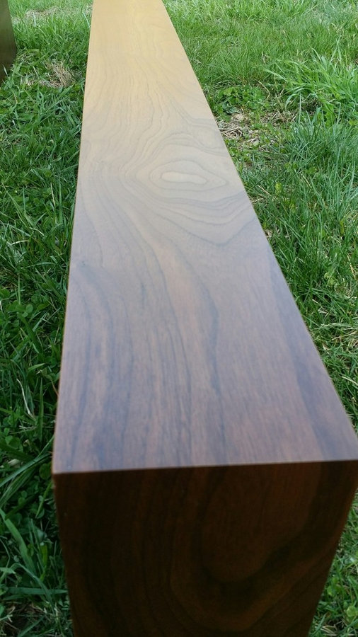 Walnut mantel with clear finish