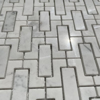 Carrera Marble Carrara Venato Fretwork Interlock Mosaic Tile Polished ...
