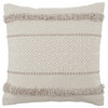 Vibe by Jaipur Living Imena Light Gray and Ivory Geometric Down Pillow 20"