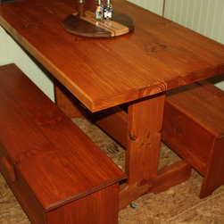 Rustic Dining Table and Benches - Dining Tables