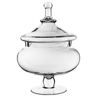 Glass Apothecary Jar Candy Buffet Container H-15" D-9" Set of 1