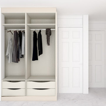 Fitted Hinged Wardrobe in Cashmere Grey Finish! Inspired Elements