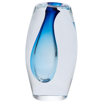 Offset Vase, Light Blue, Small