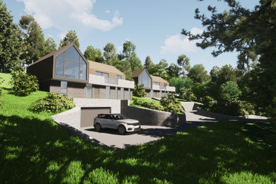 Inspiration for a large contemporary home in Hampshire.