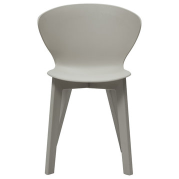 Midcentury Polypropylene Side Chair, Set of 4, Light Gray