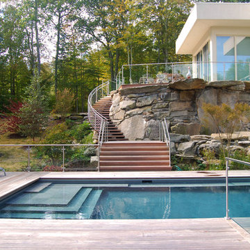 contemporary two sided vanishing edge pool + catch pools