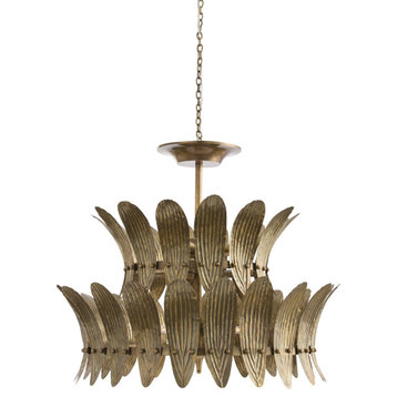 Analise Two Tier Chandelier, Oxidized Silver, Gold
