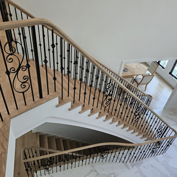 Project #120 | White Oak Staircase with Iron Balusters