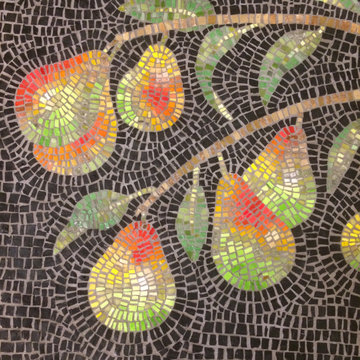 Pear Branch Mosaic Backsplash in Saratoga, CA