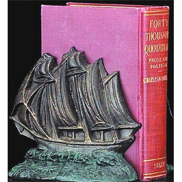 Bronzed Sailboat Bookends
