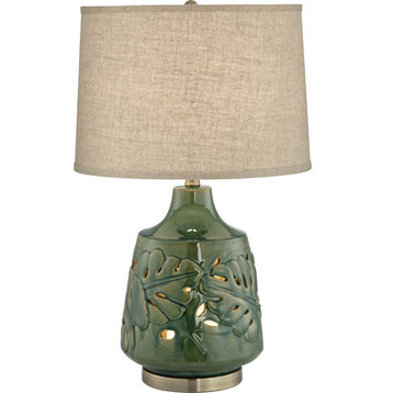 Green Leaves Table Lamp, Green