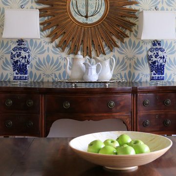 Classic Blue and White Dining Room in Signal Mountain, TN