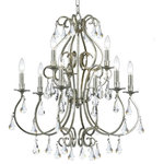 Crystorama - Crystorama 5019-OS-CL-S Ashton EX - Nine Light Chandelier - Curvaceous clean lines compose a base showcasing sAshton EX Nine Light Olde Silver Clear Sw *UL Approved: YES Energy Star Qualified: n/a ADA Certified: n/a  *Number of Lights: Lamp: 9-*Wattage:60w E12 Candelabra Base bulb(s) *Bulb Included:No *Bulb Type:E12 Candelabra Base *Finish Type:Olde Silver