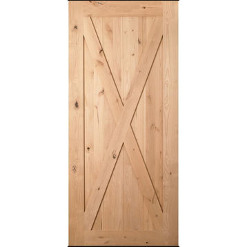 Knotty Alder #184 Barn Door  - V-Groove Plank 2/6 x 7/0, 32"x84"