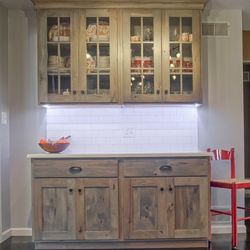 Rustic Penryn Gray Stained Rustic Hickory Kitchen