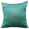 Blue Decorative Pillow Covers 22"x22" Silk, Teal Geometry