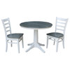International Concepts 36" Solid Wood Extension Dining Table With 2 Chairs