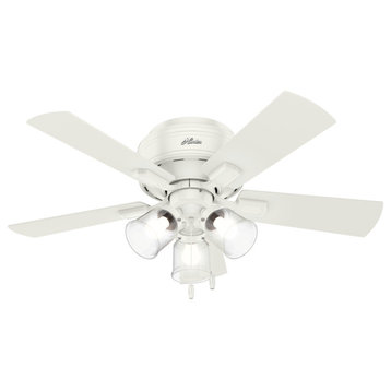 Hunter Fan Company Crestfield Fresh White Ceiling Fan With Light, 42"