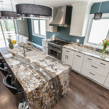 Fairfield - White Kitchen - Grey Island