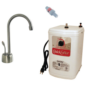CO139 Instant Hot Water Dispenser, Tank, Filter and Flanges, Satin Nickel