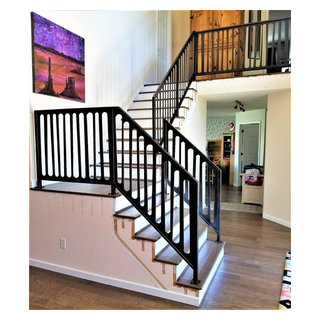 Custom Panel Railing - Eclectic - Staircase - Denver - by Rod and Forge ...