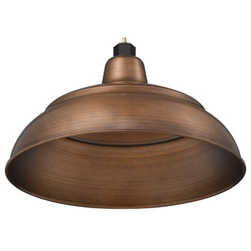 R Series Collection 1-Light 14" RLM Warehouse Shade, Natural Copper