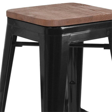 Flash Furniture 24" Backless Metal Counter Stool in Black