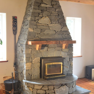 Saltspring Island Stone Fireplace