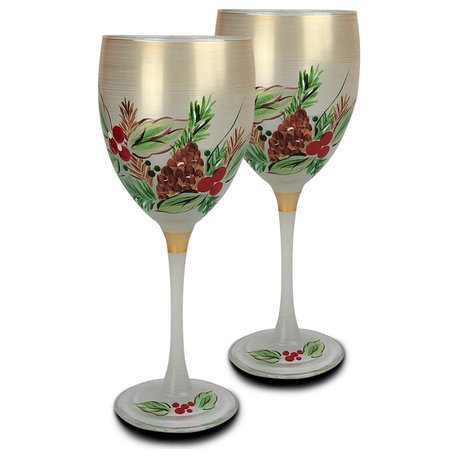 Woodland Pine Wine, Set of 2