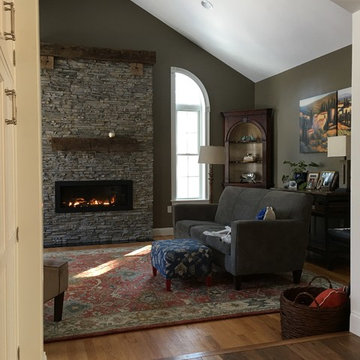 View from Dining of Family Room Fireplace