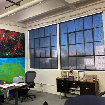 Office Studio with Sheer Window Shades by Master Blinds in Westwood