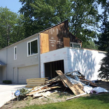 Before and After - garage addition