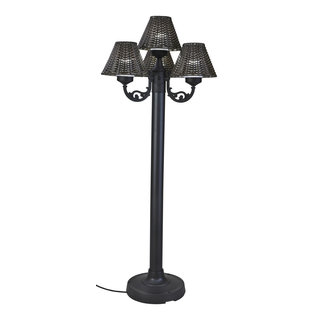 Patio Living Concepts Bahama Weave 60 In. Red Castango Floor Lamp With Spa Shade 37163