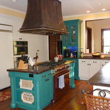 A Variety of Cabinet Styles Enliven Kitchen
