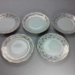 lote de cinco platos llanos de cer&aacute;mica alemana. Konigporzellan - Dinner Plates