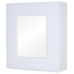 Fox Hollow Furnishings - Compact Portrait Wall-Mount Mirrored Medicine Cabinets - 15 3/4" H x 13 3/4" W, Shaker White - The Wall-Mount Compact Portrait Mirrored Medicine Cabinets are surface-mount storage with smaller dimensions than our standard size to fit in tighter spaces. Mounts on your wall in minutes and holds an 8" x 10" mirror.
