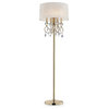 63" Tall Floor Lamp "Aurora" With Brass Gold Finish and Crystal Accents