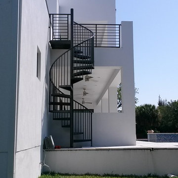 Lauritson residence aluminum spiral stairs-Tampa-Florida