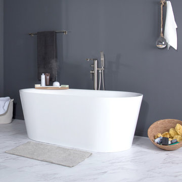 Dewey Freestanding Bathtub, White, 59"