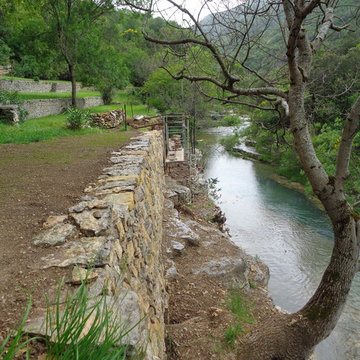 Mur de soutènement à pierre sèche Pégairolles de l'escalette