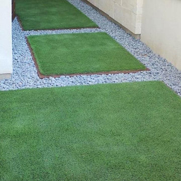 Artificial Grass Walkway & River Rocks