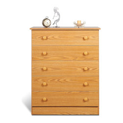 Prepac Edenvale Oak 5-Drawer Chest - Dressers
