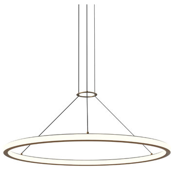 Luna 36" Round LED Pendant With 20' Cord/Cable, Painted Brass, 2700k