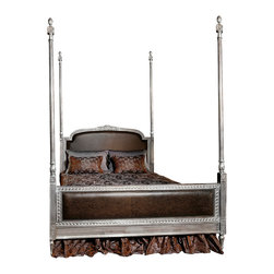 ANGELES WOODEN CARVED BED (FOR 200*200 CM MATTRESS) - Canopy Beds