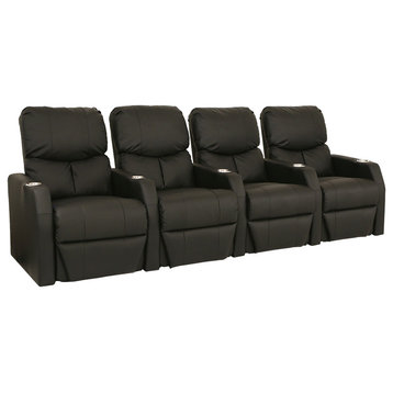 Seatcraft 12006 Theater Seats - Black, Bonded Leather, Power, Row of 4