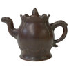 Chinese Brown Yixing Zisha Clay Teapot w Dragon Head Accent Hws2589