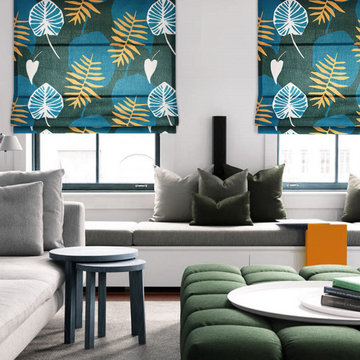 Autumn Brew Quick Fix Washable Flat Fold Roman Shades, Window Blinds