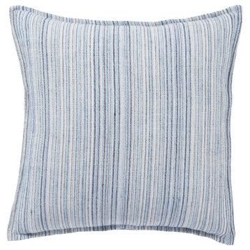 Jaipur Living Taye Stripe Blue/White 22" Throw Pillow, Poly Fill